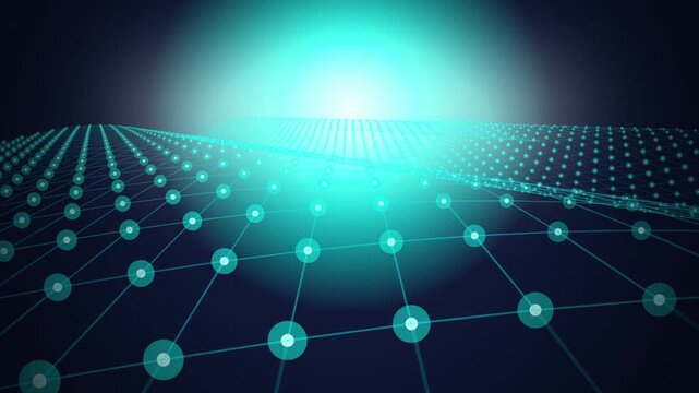 Wireframe grid wave terrain seamless loop motion background