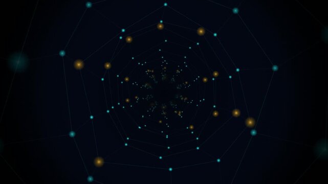 Concentric web network tunnel flying seamless loop motion background