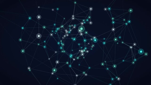 3D network graph node link seamless loop motion background