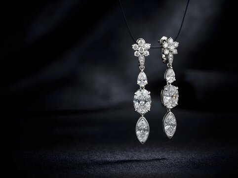 Elegant rich jewel earrings