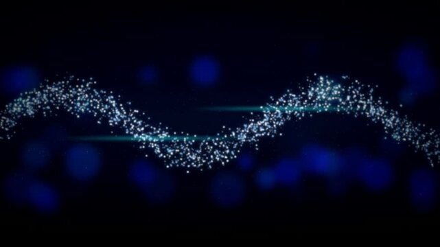 Glowing stardust particles flowing wave seamless loop motion