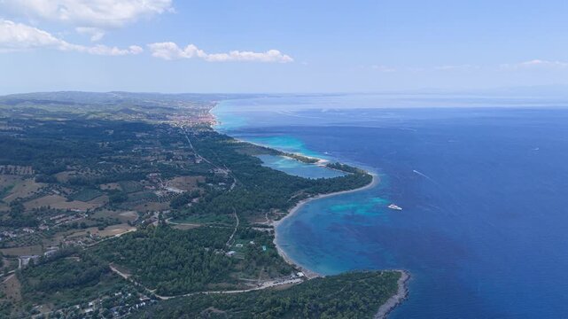 Glarokavos Beach and Lagoon Beach coastline stretching