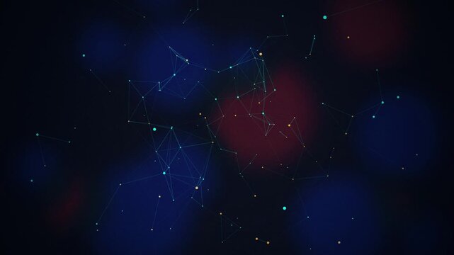 Digital plexus network nodes seamless loop motion background