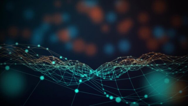 Wireframe mesh undulating seamless loop motion background