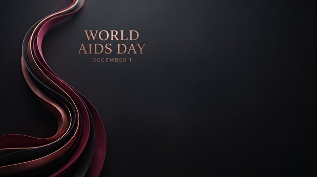 3d World AIDS Day abstract background new 2026 World aids day decorative design with ribbon and text december 1 illustration