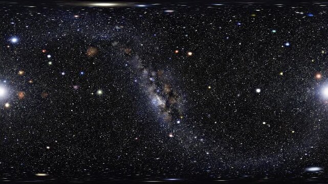 Cosmic Nebula Swirl with Distant Galaxies in Deep Space Under Starry Night Sky
