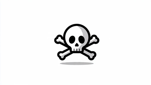 skull and crossbones vector icon for Halloween and danger warning concept