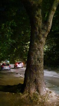 Illuminated Streets View of Luton Town of England United Kingdom During Night. Wide Angle Camera Footage Was Captured During Walk at Night of July 14th, 2026. Luton city is Located at North of London