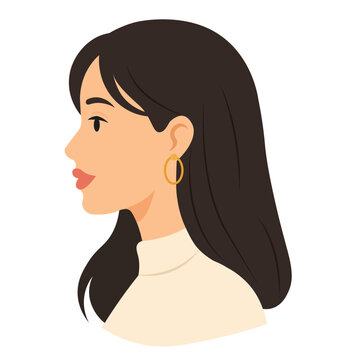 Minimalist Profile Portrait of a Beautiful Woman