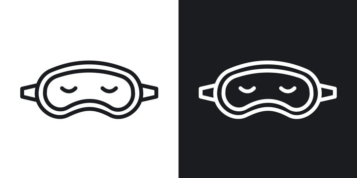 Eye mask icon flat outline in black