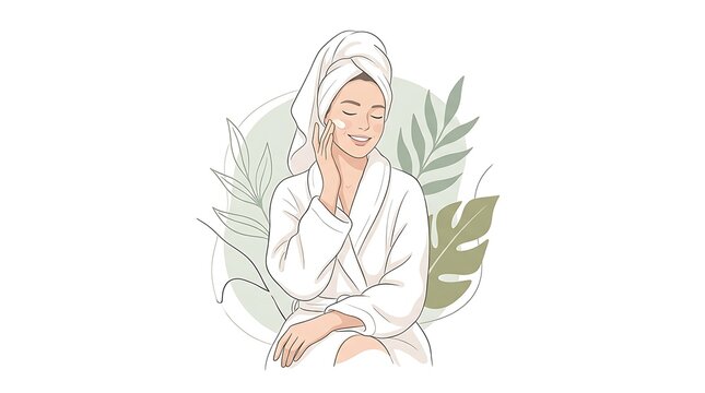 Woman enjoying skincare routine with essential oil and natural ingredients for holistic wellness and cosmetic beauty
