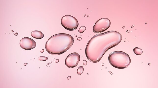 Pink skincare essential oil drops featuring natural ingredients for a luxury wellness and cosmetic product background