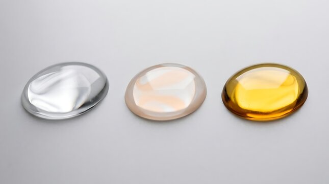 Skincare essential oil and natural ingredients for a wellness cosmetic routine on a white background