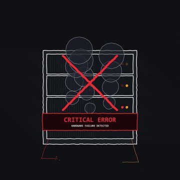 Digital Server Critical Error and Connection Failure Animation