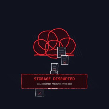 Digital Cloud Sync Error and Data Storage Disruption Motion Graphic