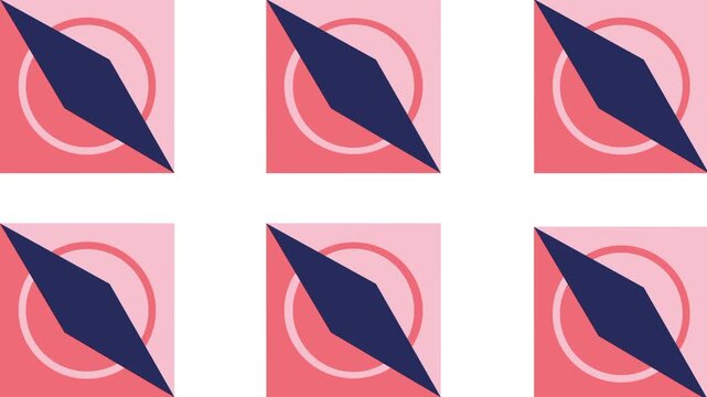 A repeating pattern of small pink and navy compass arrow icons tiles across the frame creating a bold directional motif for background design today