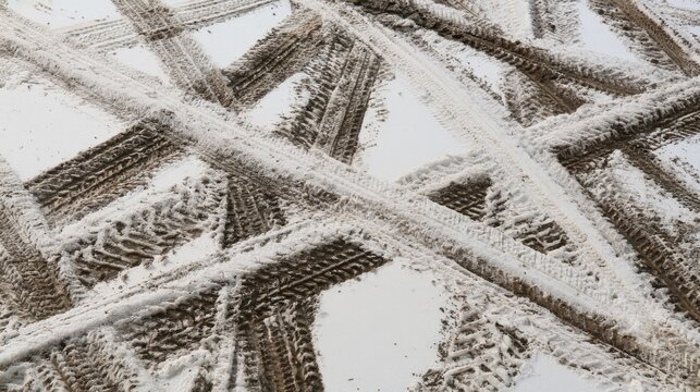 Mud and Snow Tire Tracks Texture