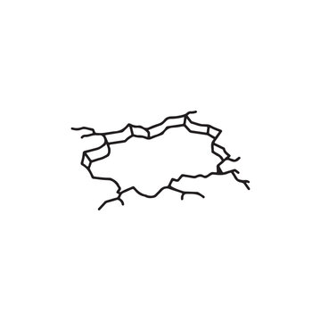 Pothole outline vector flat illustration design