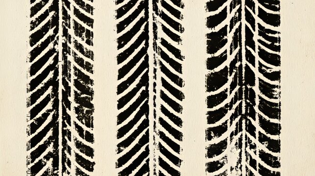 Distressed Tire Marks on White Textured Surface