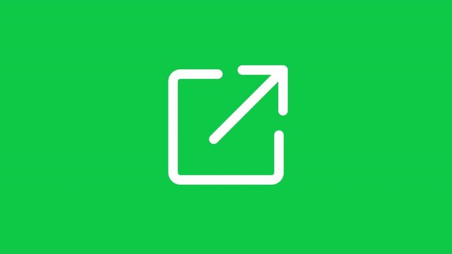 External Link Open Tab Arrow User Interface Icon On Green Screen