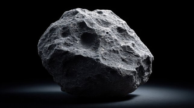Rough asteroid fragment exhibiting signs of cosmic impact and space erosion