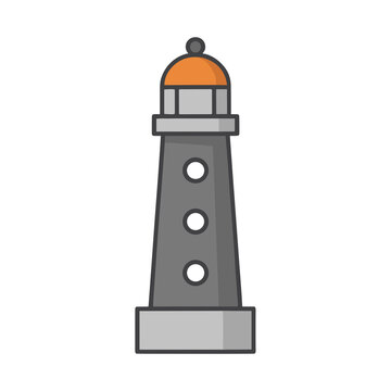 Flat design lighthouse icon
