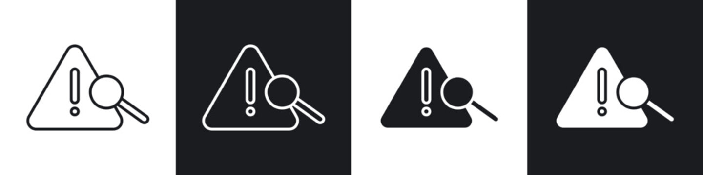Risk analysis icon flat outline in black