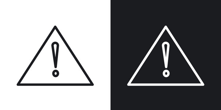 Risk icon flat outline in black