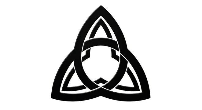 Black Celtic Knot Triquetra Symbol Isolated On White Background