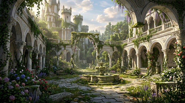 Majestic Gothic cathedral with towering stone arches and stained glass windows.