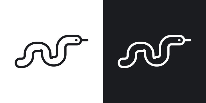 Snake icon flat outline in black