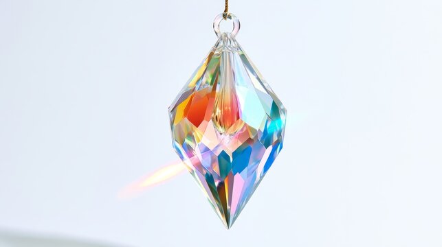 Crystal Suncatcher Reflecting Rainbow Light Spectrum