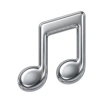 PNG Glossy silver music note icon illustration.