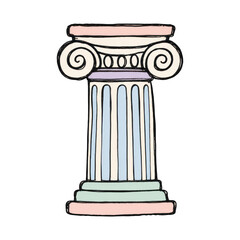 Obraz premium PNG Colorful column illustration. Column art with pastel hues. Artistic column design.