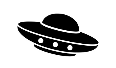 Flying Saucer UFO Black Silhouette Space Vector Illustration © MstNasrin