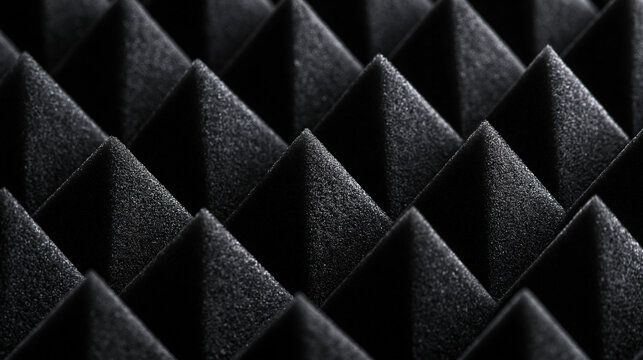 Black Acoustic Foam Panels for Soundproofing Recording Studio
