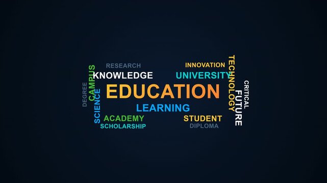 education university learning knowledge innovation research student academy campus technology science Future scholarship diploma degree clean symmetric grid layout absolute zero overlap clean animatio