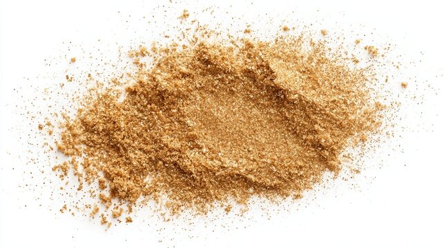 Granulated Brown Sugar Heap on White