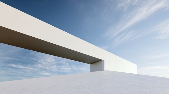 Modern Architectural Structure with Clear Sky Background.
