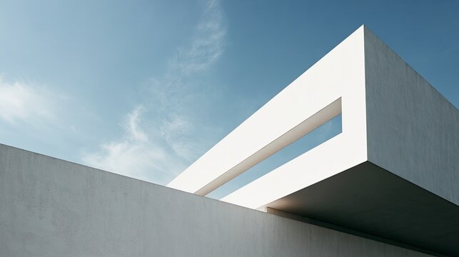Modern Architectural Building with Geometric Design and Sharp Lines.