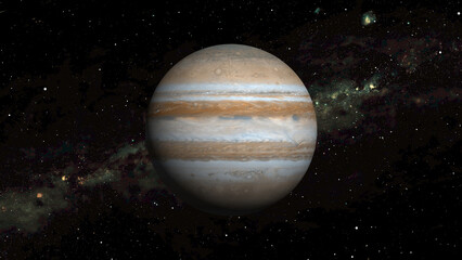 Jupiter Planet With Swirling Bands of Clouds and Great Red Spot in Space photo (0 00 09 00 © Shape Motion