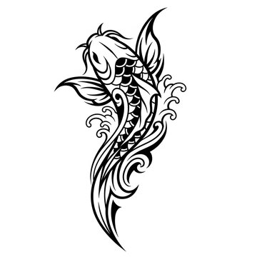 Koi tattoo design vector art