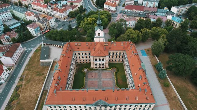 Aerial view of Lubomirski Castle in Rzeszow Poland