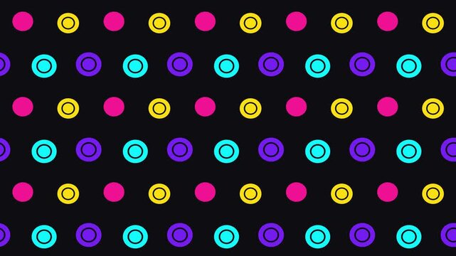 Vibrant Neon 4k Circle Loader Empty Staggered Seamless Motion Background