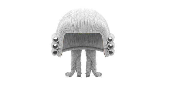 Traditional White Periwig Judicial Legal Professional Headpiece for Courtroom Representation and Law Justice Concepts
