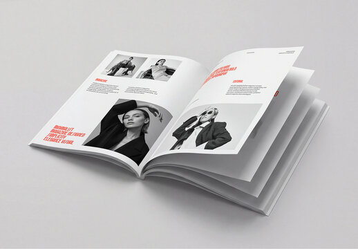 Open Magazine Book Mockup