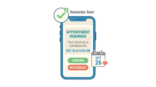 Appointment Reminder Notification on Mobile Phone with Calendar Icon