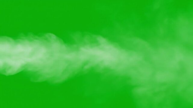 White smoke cloud puff isolated on green screen vapor fog chroma key overlay effect vapor fog chroma key overlay effect