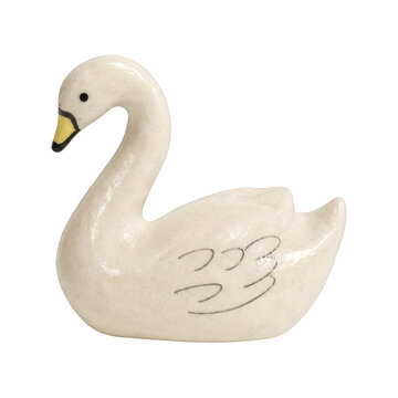 PNG Elegant ceramic swan figurine