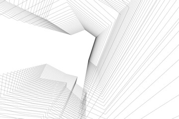 Obraz premium Abstract architectural building 3d rendering